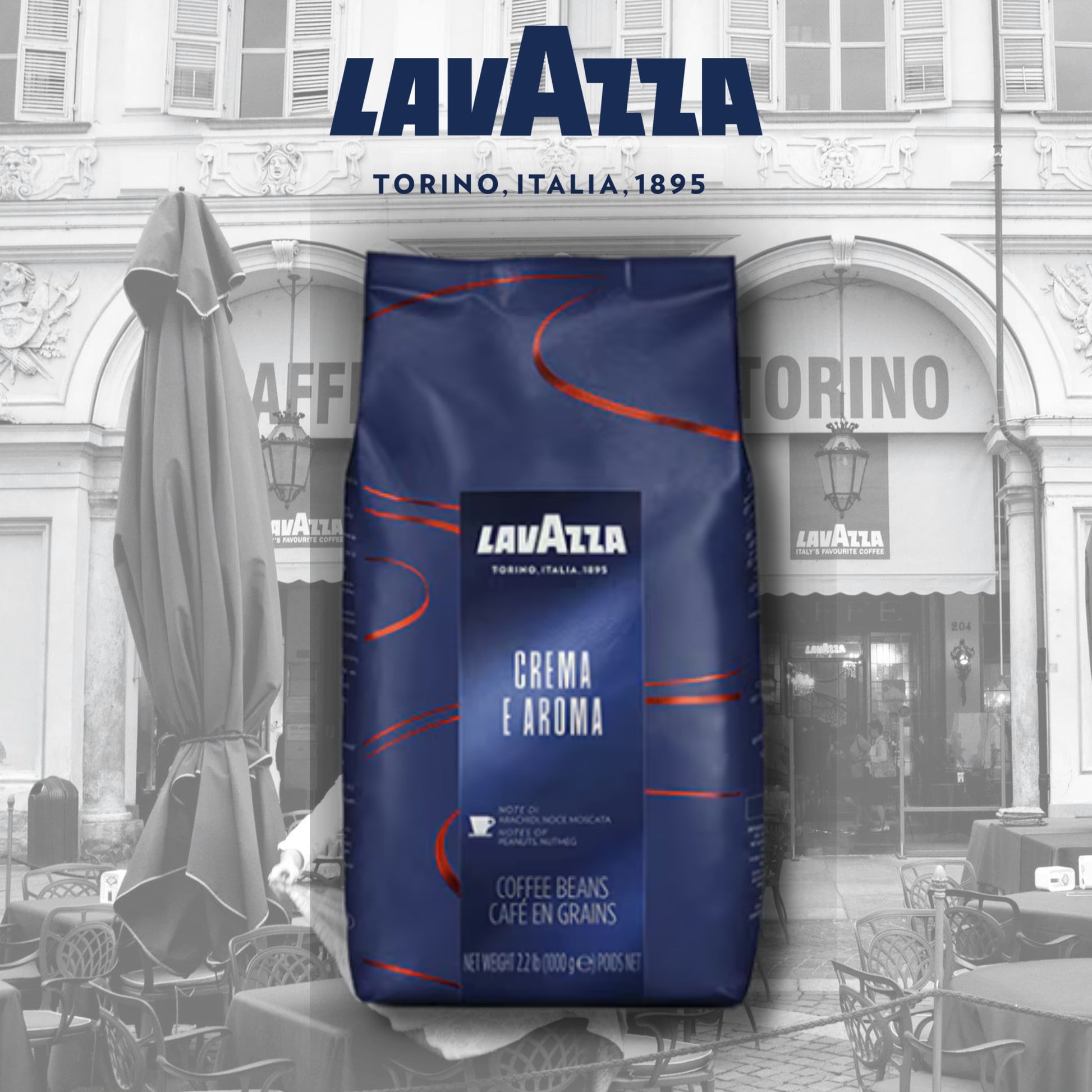 LavAzza 'Crema Aroma' Coffee Beans, A stunning medium strength blend. Extra Discount when you select 1 box of 6 bags from the dropdown menu above, Lavazza Coffee Beans